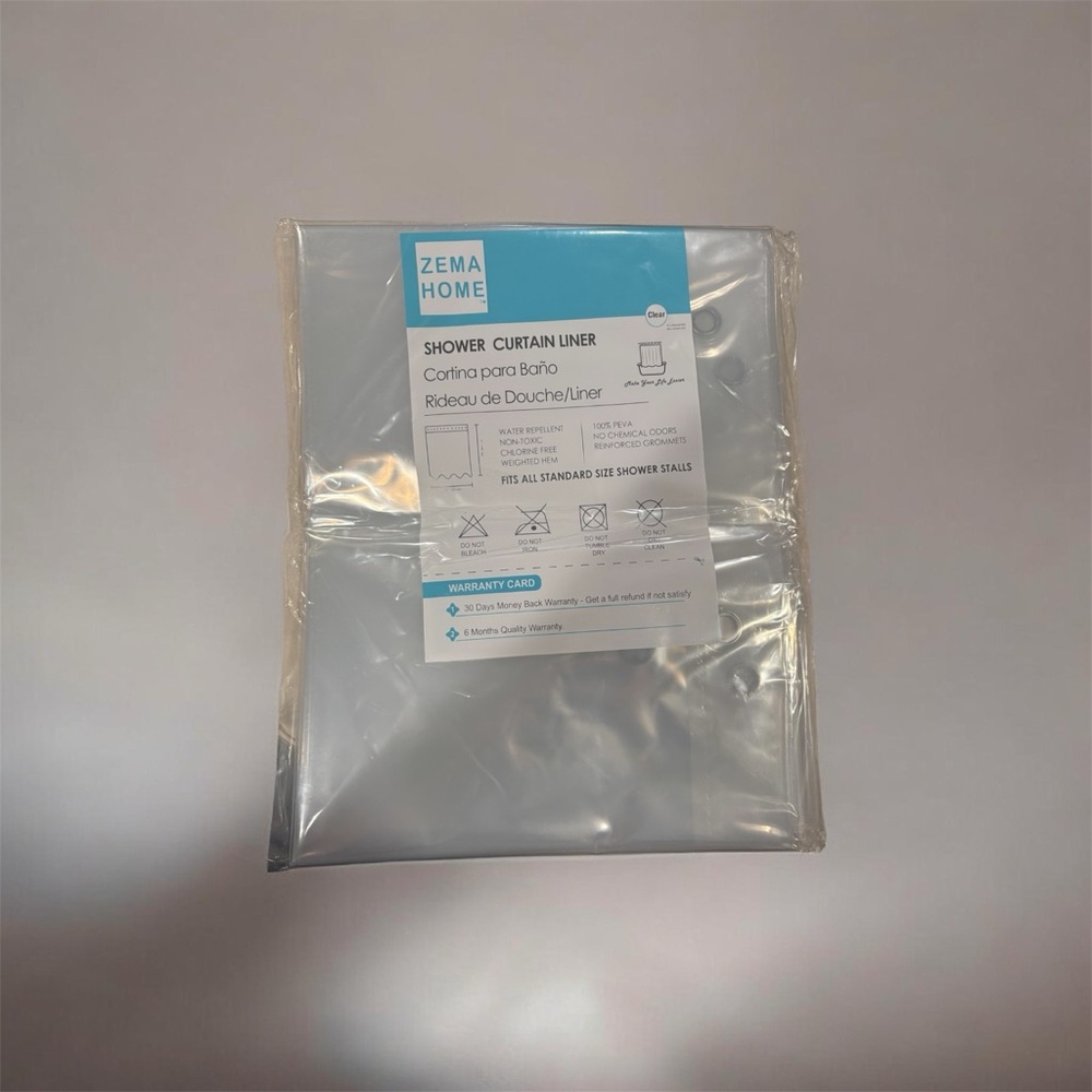 Zema Home Clear 72”x72” Shower Curtain Liner
